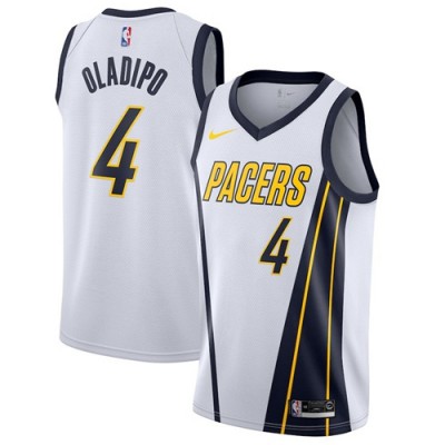Nike Indiana Pacers #4 Victor Oladipo White NBA Swingman Earned Edition Jersey Men's